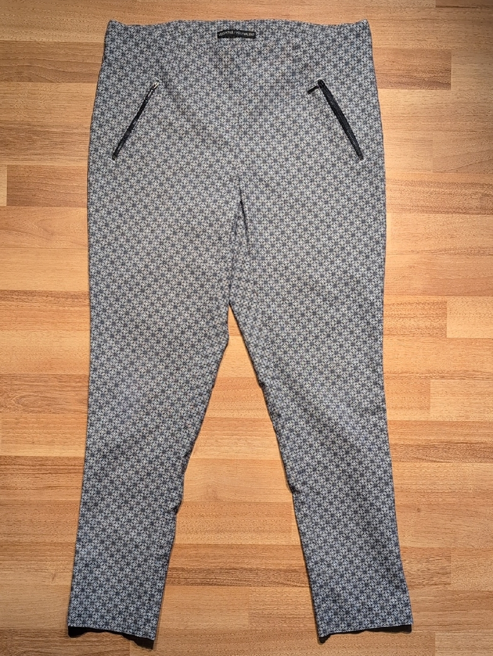 Michel Studio Blue & White Geometric Skinny Pants